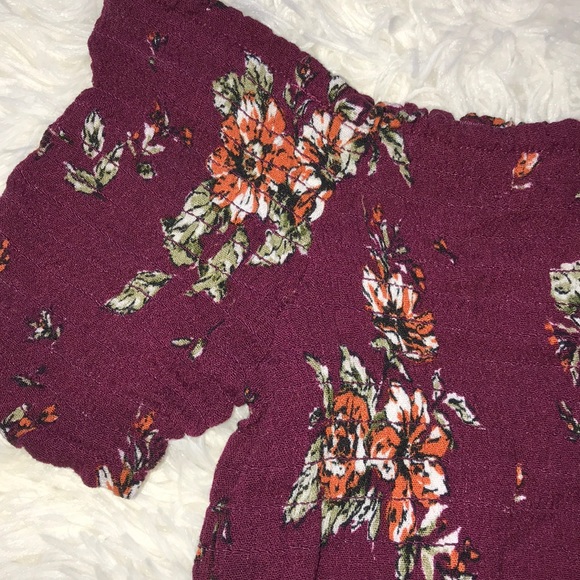 red flower off the shoulder dress - Picture 2 of 3